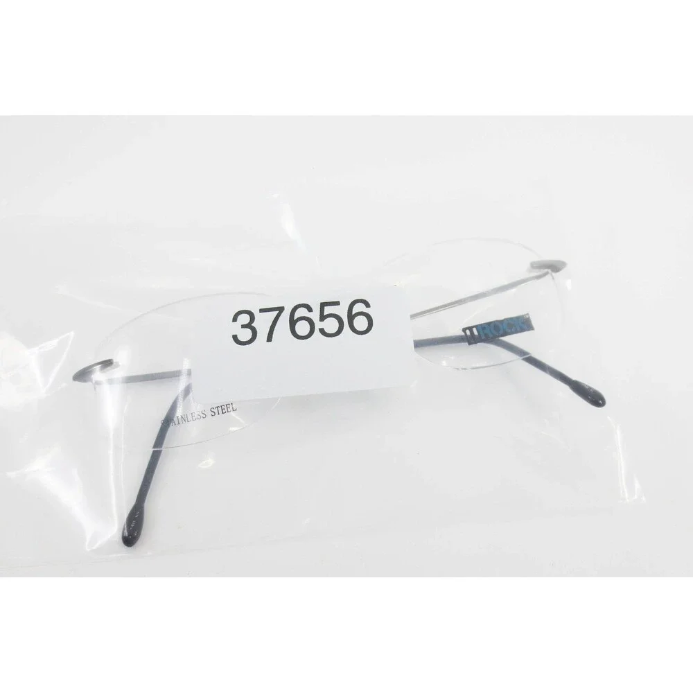 U Rock Rimless Oval Eyeglasses Gunmetal Stainless Steel Frames 52-19-140 37656
